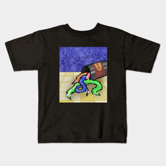 Can of Worms Kids T-Shirt by Mqed